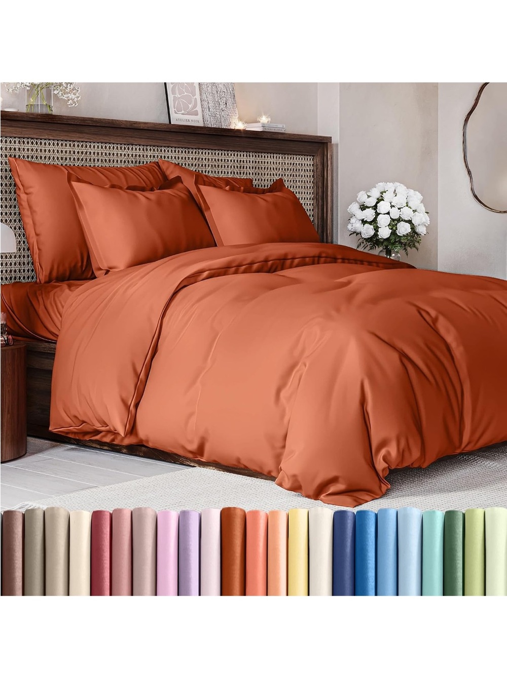 NEW Queen Duvet Cover Set - Extra Soft. 90"x90". 2 Pillowshams. Zipper Closure.